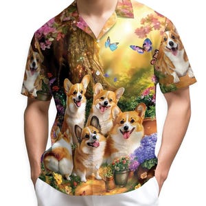 Corgi Button Down Shirt - Etsy