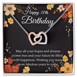 18th Birthday Necklace Interlocking Hearts Necklace 18th For Girls Gift For 18 Year Old Girl 18th Birthday Jewelry
