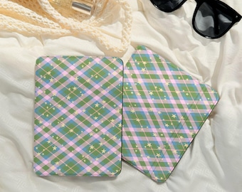 Star Plaid Kindle Paperwhite Case: Pastel Plaid Girlie Kobo Clara Colour Case 2025 Kobo Libra Star Case Kindle Scribe Case Xmas Gift for Her