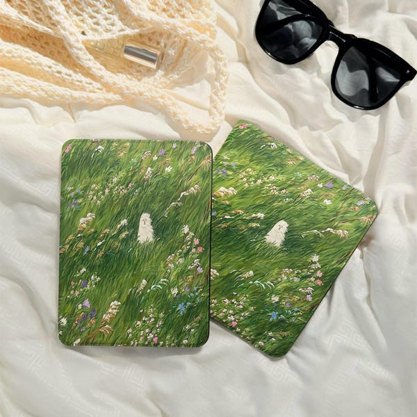 Green Meadow Dog Koboケース 取り外し可能なKindleケース クリアバック Kindle Paperwhiteケース Kobo Clara/Libra Colourケース 猫好きの方への本好きギフト