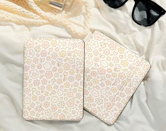 Floral Doodle Kindle Cover/Kobo Case: Minimalist E-reader Cover for All New Kobo Clara Colour, Kindle Scribe Case  Personalized Gift