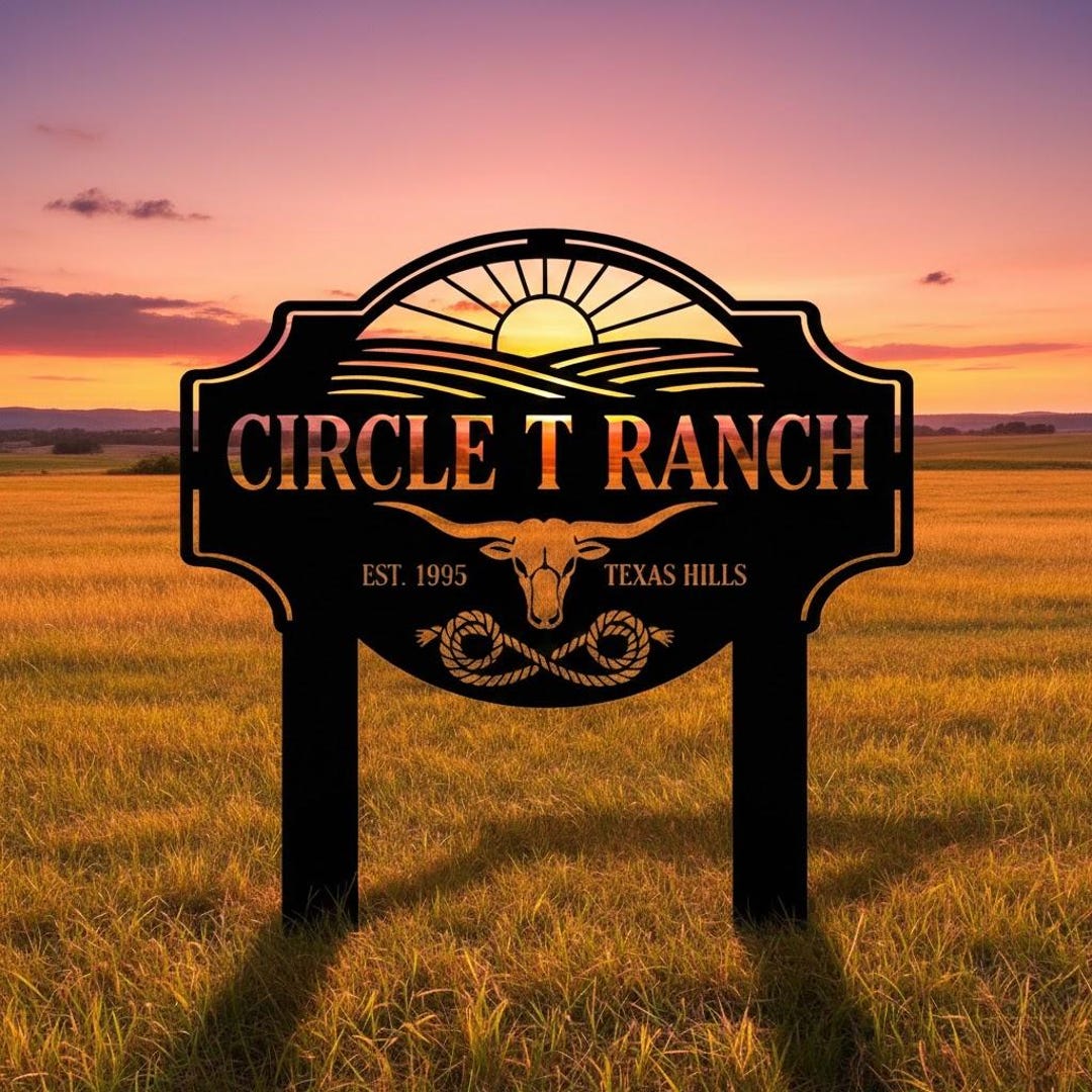 Baker Ranching Signs Personalized Ranch Metal Sign Custom Farm Entrance Sign Western ...