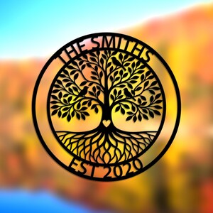 Personalized Tree of Life Metal Sign: Custom Family Name Wall Art