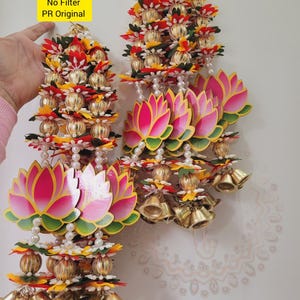 Pink Lotus  Hanging Backdrop Strings | Indian Wedding decor