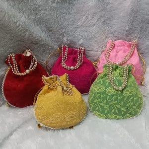 100x Indiaas geborduurde potlizakjes | huwelijksbedankje, mehndi, haldi, sangeet-cadeaus