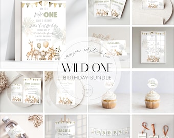 Wild One Birthday Bundle: Safari Jungle Theme (Digital Download)