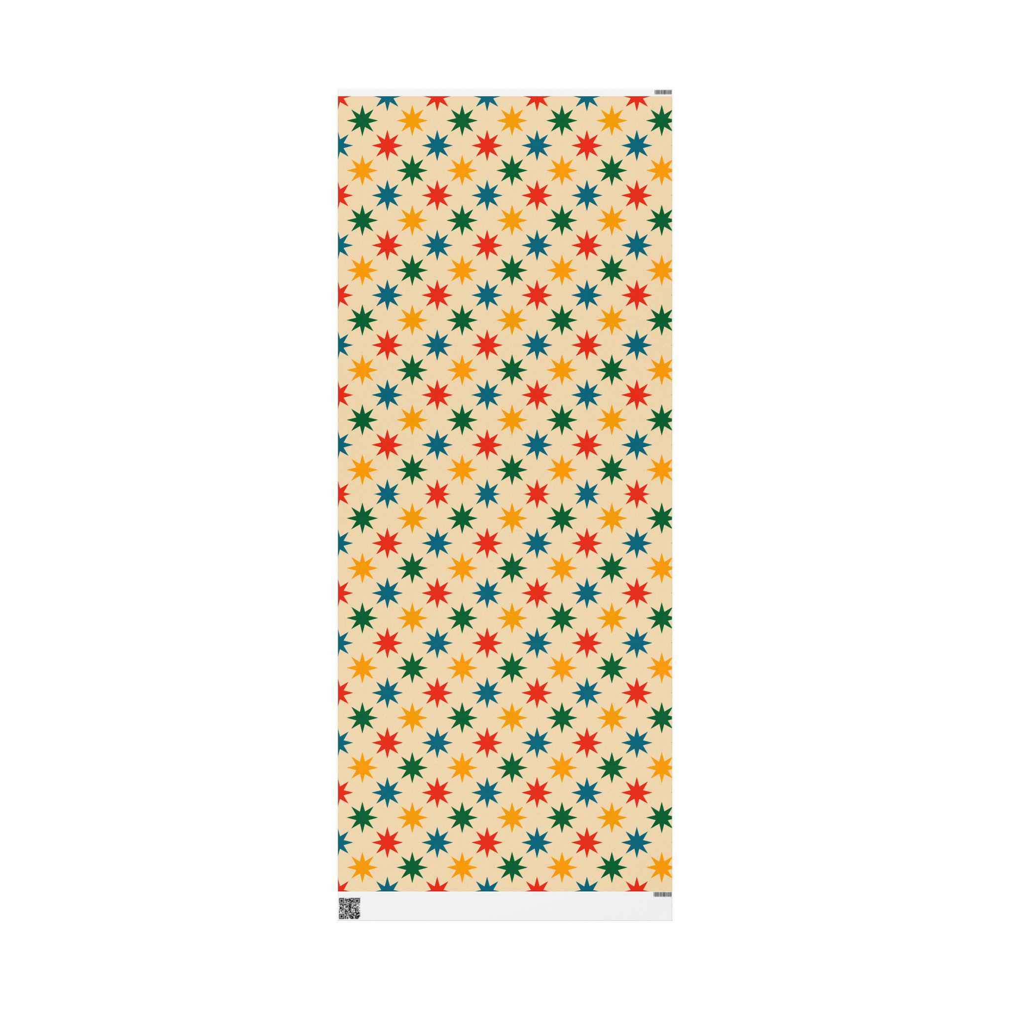 Retro Starburst Wrapping Paper | Mid Century Modern Holiday Wrap Boho ...