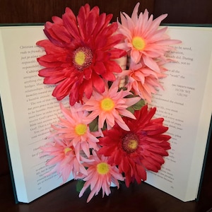 Floral Arrangement Home Decor Book Bouquet Gift