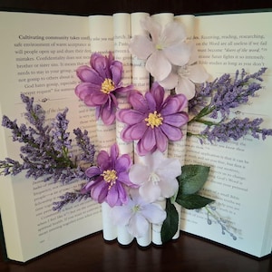 Floral Arrangement Book Bouquet Home Decor Gift