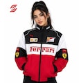 Vintage Ferrari Racing Bomber Jacket, Red Black Unisex Streetwear Coat product logo