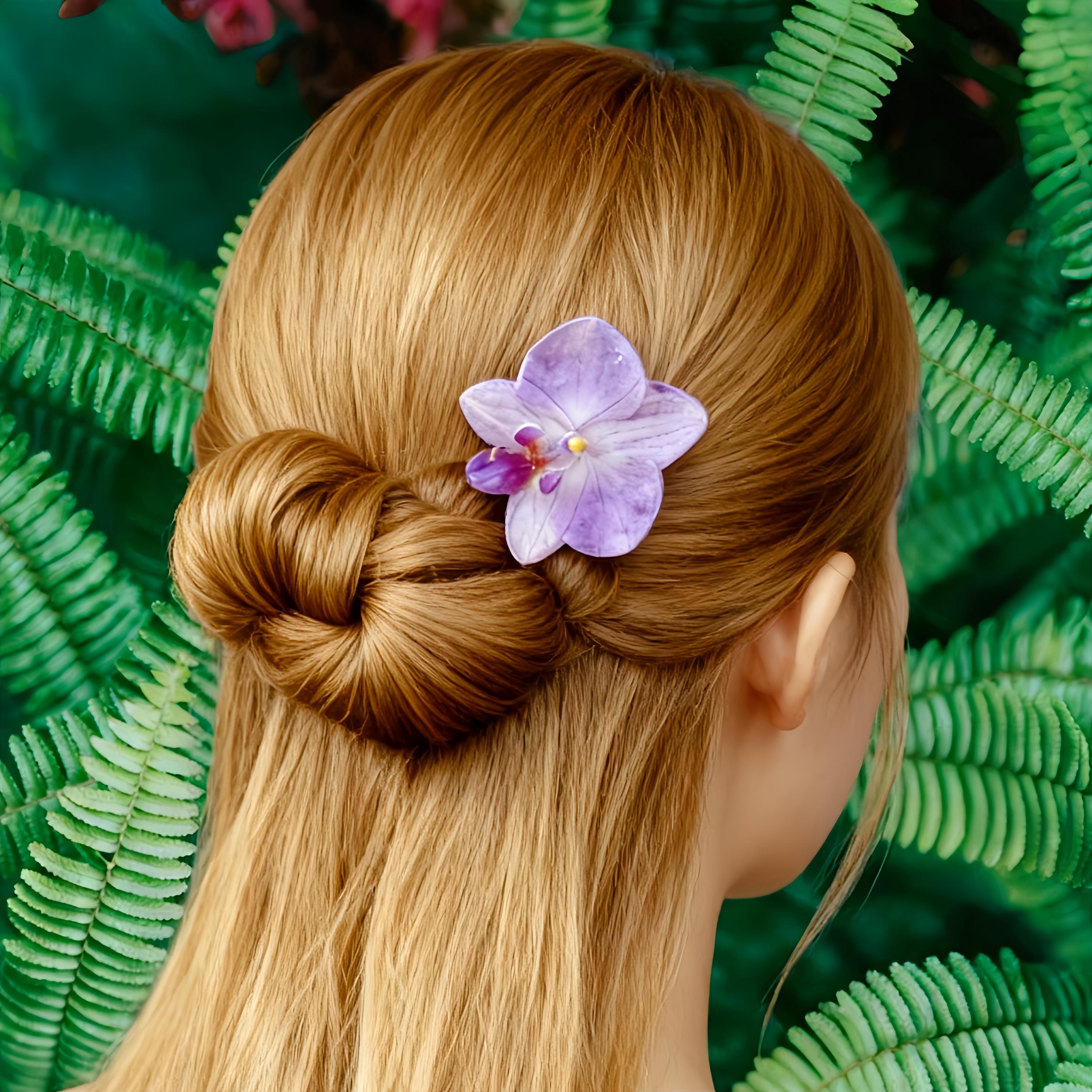 Gold Orchid Hair Clip - Etsy