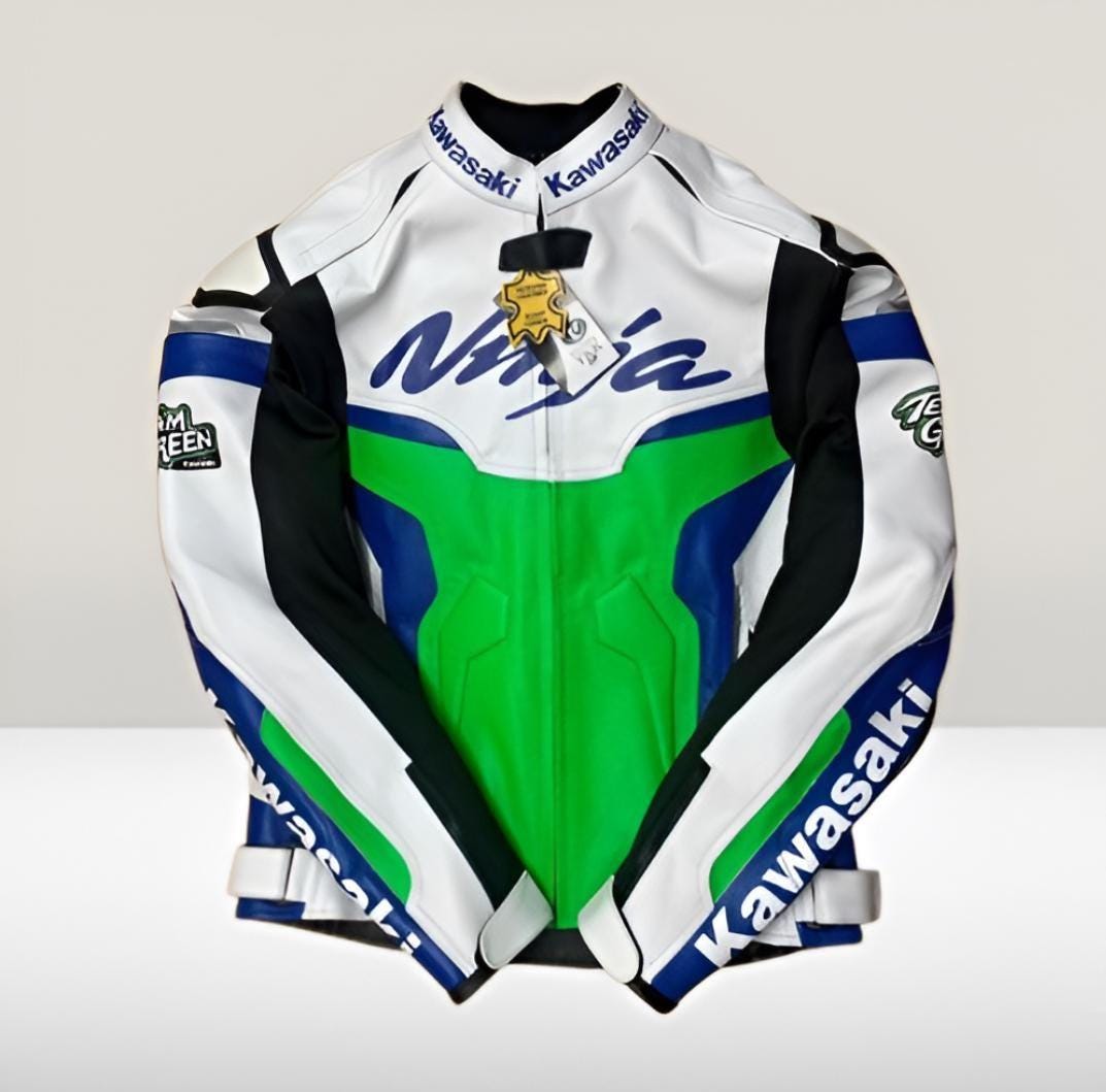 カワサキ Ninja レザー モーターサイクル ジャケット：牛革バイカー