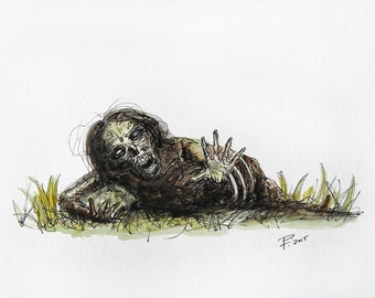 Grounded Zombie - original art sketch