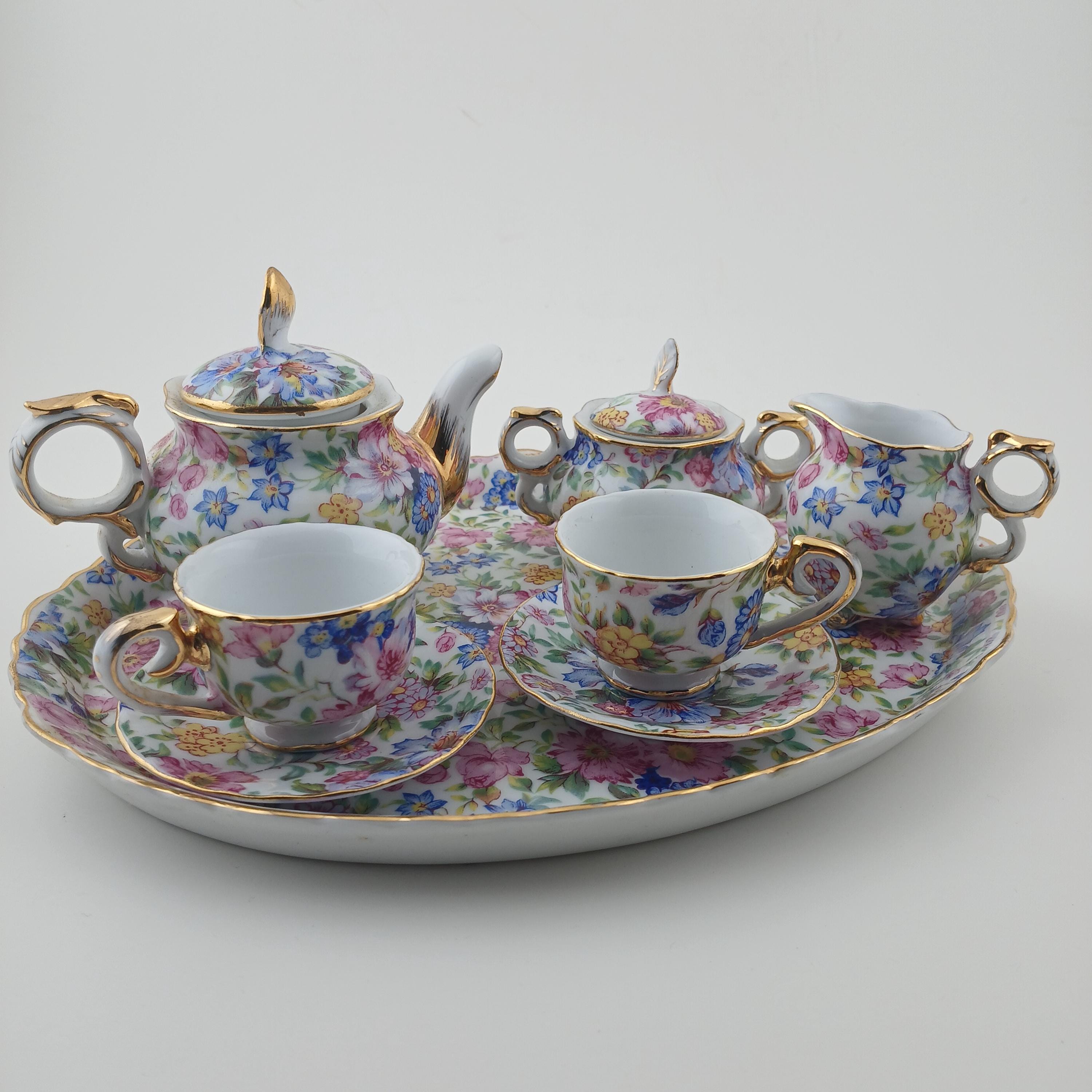 delton　ティーセット　テディベア　アメリカ　ポーセリン Delton Children's Porcelain Tea Set for 2 in Wicker Basket