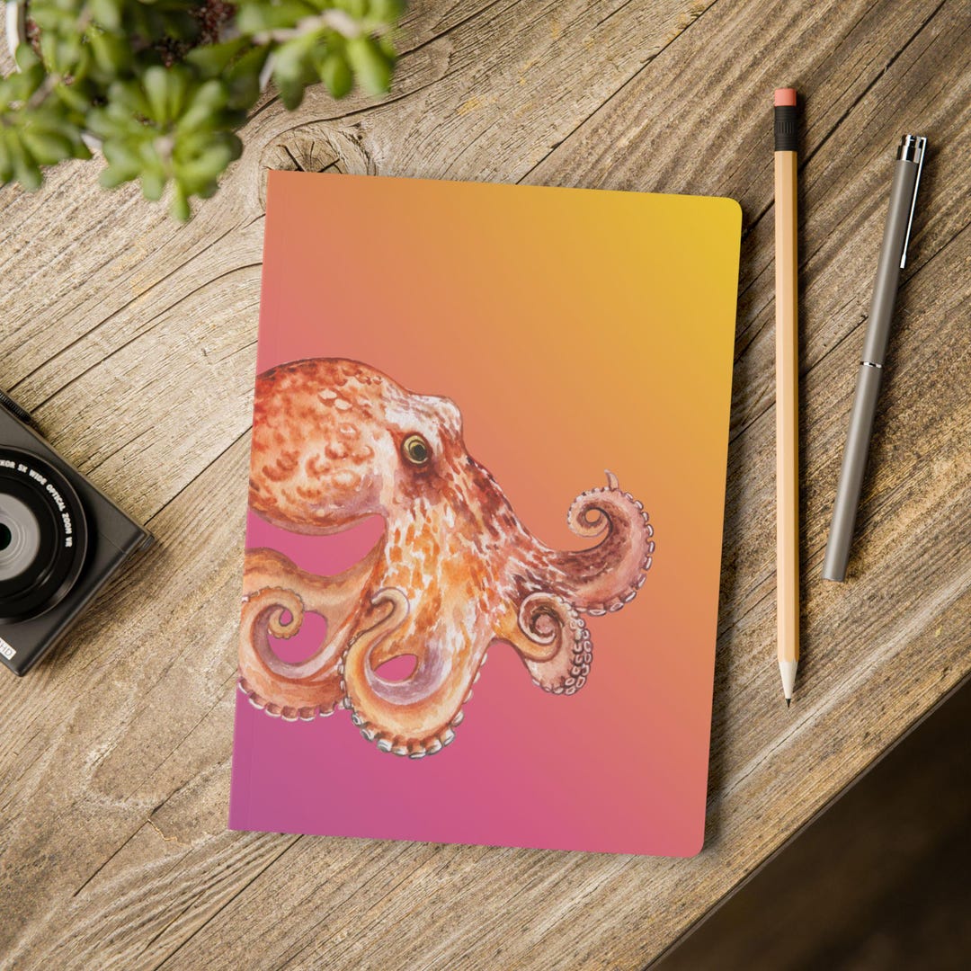 Octopus Notebook Octopus, Sea Animals Notebook, Ocean Theme Journal, Writing Book, Soft ...