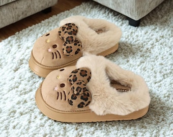 Katzenpantoffeln – Lustige Hausschuhe für den Winter – Indoor-Schuhe – Für Zuhause oder Ausflüge