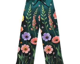 Floral Print Women's Pajama Pants, Cozy Sleep Bottoms, Relaxing Loungewear, Perfect for Spring, Gift for Her, Comfortable Homewear