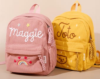 Personlig manchesterryggsäck för förskola: Anpassad broderad namnväska för småbarn