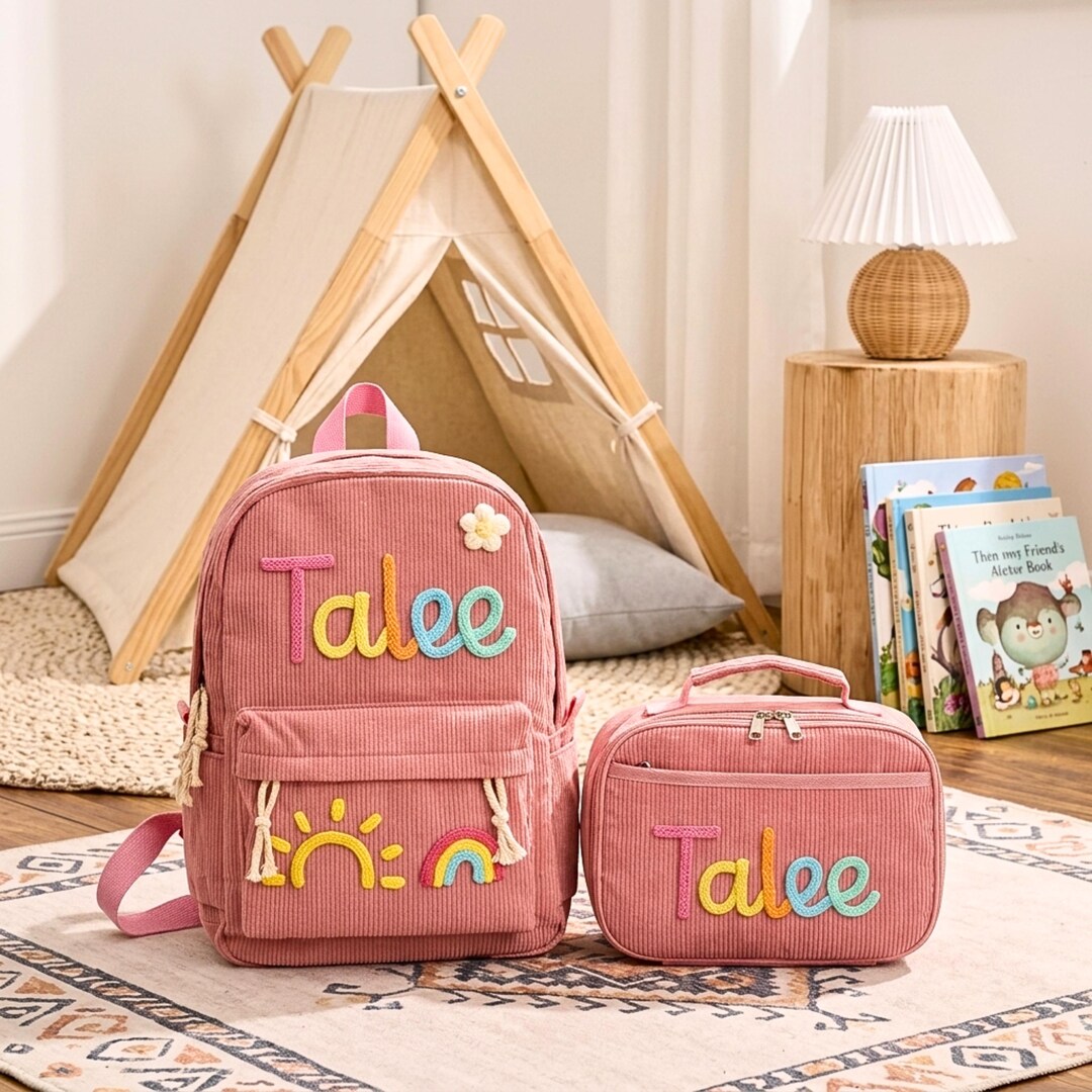 Personalized Kids Backpack Lunch Set, Custom Toddler School Bundle ...
