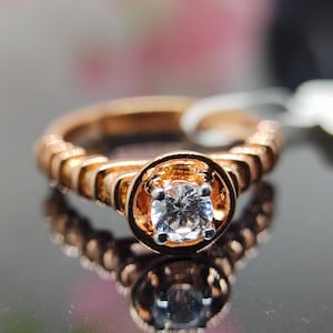 14K Rose Gold Solitaire Engagement Ring: 0.29 CT Lab Grown Diamond