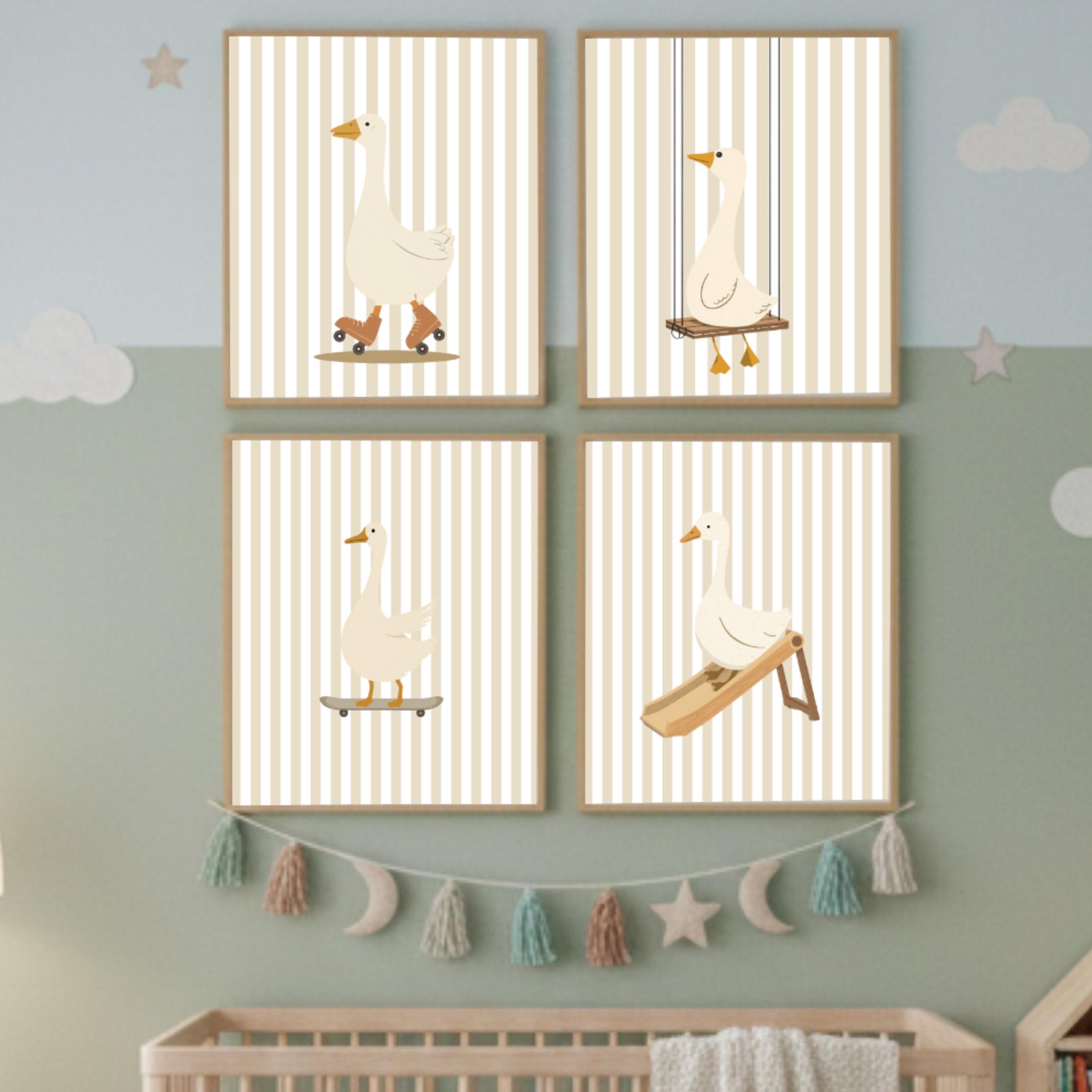 One Silly Goose Bundle, Silly Goose Nursery Wall Art, Gender Neutral ...