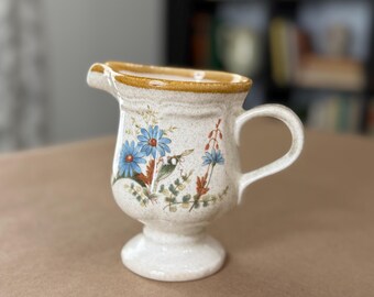 Vintage Mikasa EB804 Blue Daisies Creamer Pitcher