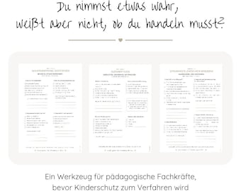 Child Protection in Daycare Centers – Perceive, Assess, and Act – Worksheets & Accompanying Booklet – PDF Download §8a