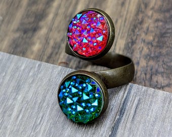 Wicked, Wicked Ring, OZ, Pink and Green Sparkle Ring, Elph, Glinda, Changed For Good,Wicked Witch, Glinda, Oz Ring, Oz Jewelry