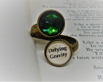 Anillo malvado, Gravedad, Anillo de bruja malvada, Anillo de gravedad, Anillo desafiante, Anillo del Mago de Oz, Joyería del Mago de Oz, Anillo de Oz, Joyería de Oz
