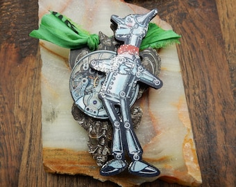 Wizard of Oz, Tinman, Tin Man, Tinman Heart,Pin, Brooch, Rainbow, Oz Jewelry, Oz Decor, Pride, Emerald, Oz