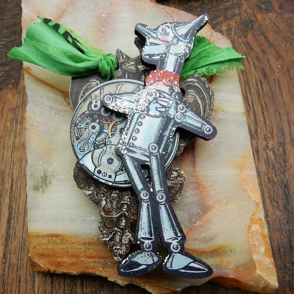 Wizard of Oz, Tinman, Tin Man, Tinman Heart,Pin, Brooch, Rainbow, Oz Jewelry, Oz Decor, Pride, Emerald, Oz