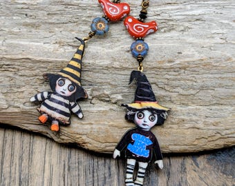 Doll Earrings, Scary Dolls, Dark, Goth Girl, Zombie, Teacher Gift, Librarian, Book Lover