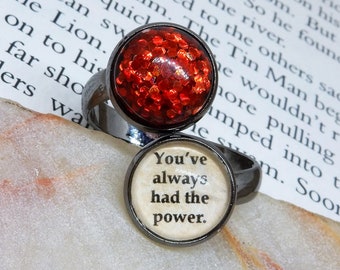 Oz Ring, Glinda Ring, Oz Glinda, Glinda Good Witch, Wizard of Oz Ring, Wizard of Oz Jewelry, Always Had The Power