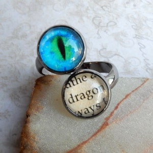 Dragon Ring, Dragon Eye Ring, Blue Dragon Eye, Dragon Eye, Adjustable Ring