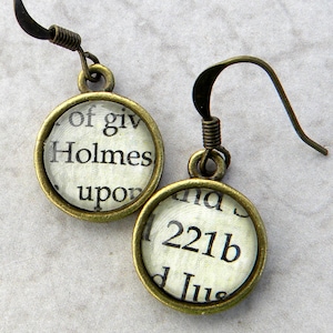 Sherlock Holmes Earrings, Book Earrings, Book Lover, Literary Present, Librarian, 221b Baker Street Earrings