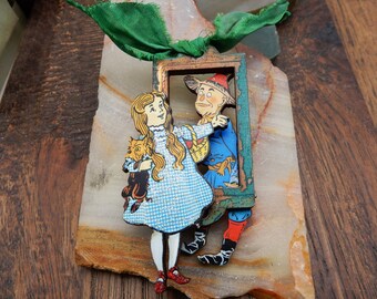 Wizard of Oz, Dorothy, Scarecrow, Dorothy Oz Jewelry, Oz Pin, Brooch, Oz Friends