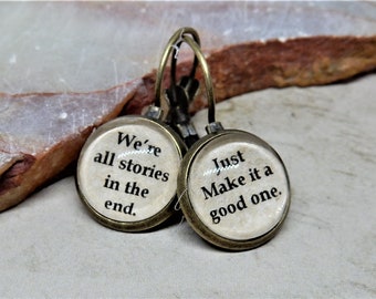 Word Earrings, Doctor Who, All Stories Quotes, Bibliophile, Librarian, Teacher