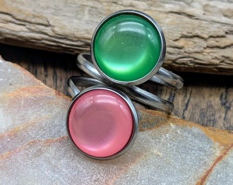 Wicked, Wicked Ring, OZ, Pink and Green, Moonstone Ring, Elph, Glinda, Changed For Good,Wicked Witch, Glinda, Oz Ring, Oz Jewelry