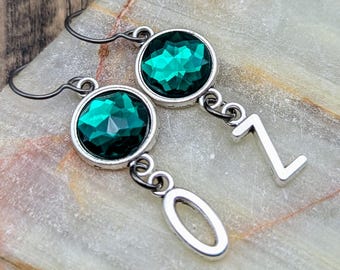 Kolczyki Czarnoksiężnik z Krainy Oz, Srebro, Biżuteria OZ, Kolczyki Oz, Szmaragdowozielone kolczyki Oz, Niegrzeczne kolczyki, Kolczyki Dorothy Oz