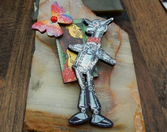 Wizard of Oz, Tinman, Tin Man, Tinman Heart, Cowardly Lion, Lion, Pin, Brooch, Rainbow, Oz Jewelry, Oz Decor, Pride, Emerald, Oz