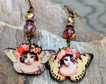 Cat Earrings, Kitty, Cat Pair, Crazy Cat Lady, Cat Lover