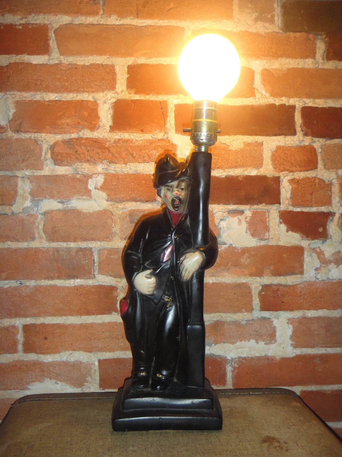 Vintage Bar Lamp A Drunk Guy in Top Hat Leaning on Lamp Post Etsy