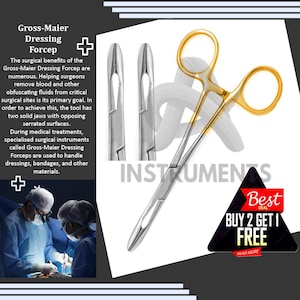 Gross-Maier Dressing Forceps 20cm Straight | Surgical Instrument | Stainless Steel Medical Tool