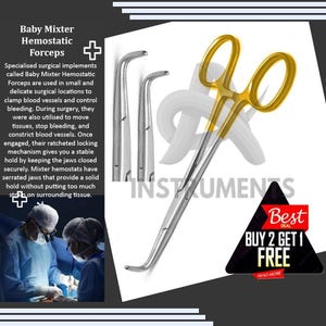 Baby Mixter Hemostatic Forceps 14cm | Fully Curved Extra Delicate Jaws | Stainless Steel Surgical Tool