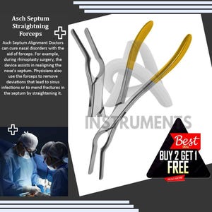 Asch Septum Forceps 23cm | Nasal Straightening Tool | Stainless Steel Surgical ENT Instrument