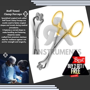 Hoff Non-Perforating Towel Clamp 10cm | Surgical Instrument | Stainless Steel Medical Tool