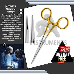 Jacobson Mosquito Forceps 12.5cm | Hemostatic Surgical Clamp | Stainless Steel Medical Instrument