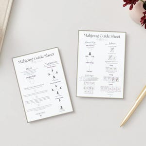 5x7 Mahjong Cheat Sheet – American Mahjong Rules Card | Printable Game Night Reference | Oh My Mahjong Inspired | Instant Download PDF