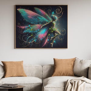 Fantasy Fairy Canvas Art: Celestial Bloom - Boho Home Decor