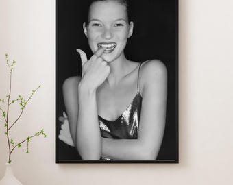 Kate Moss Fashion Portrait Canvas | Minimalist Glam Wall Art